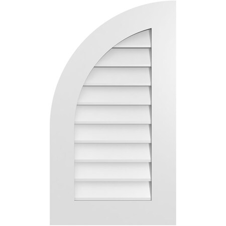 Ekena Millwork Quarter Round Top Left Surface Mount PVC Gable Vent w/ 3-1/2"W x 1"P Standard Frame, 18"W x 32"H GVPQL18X3201SN